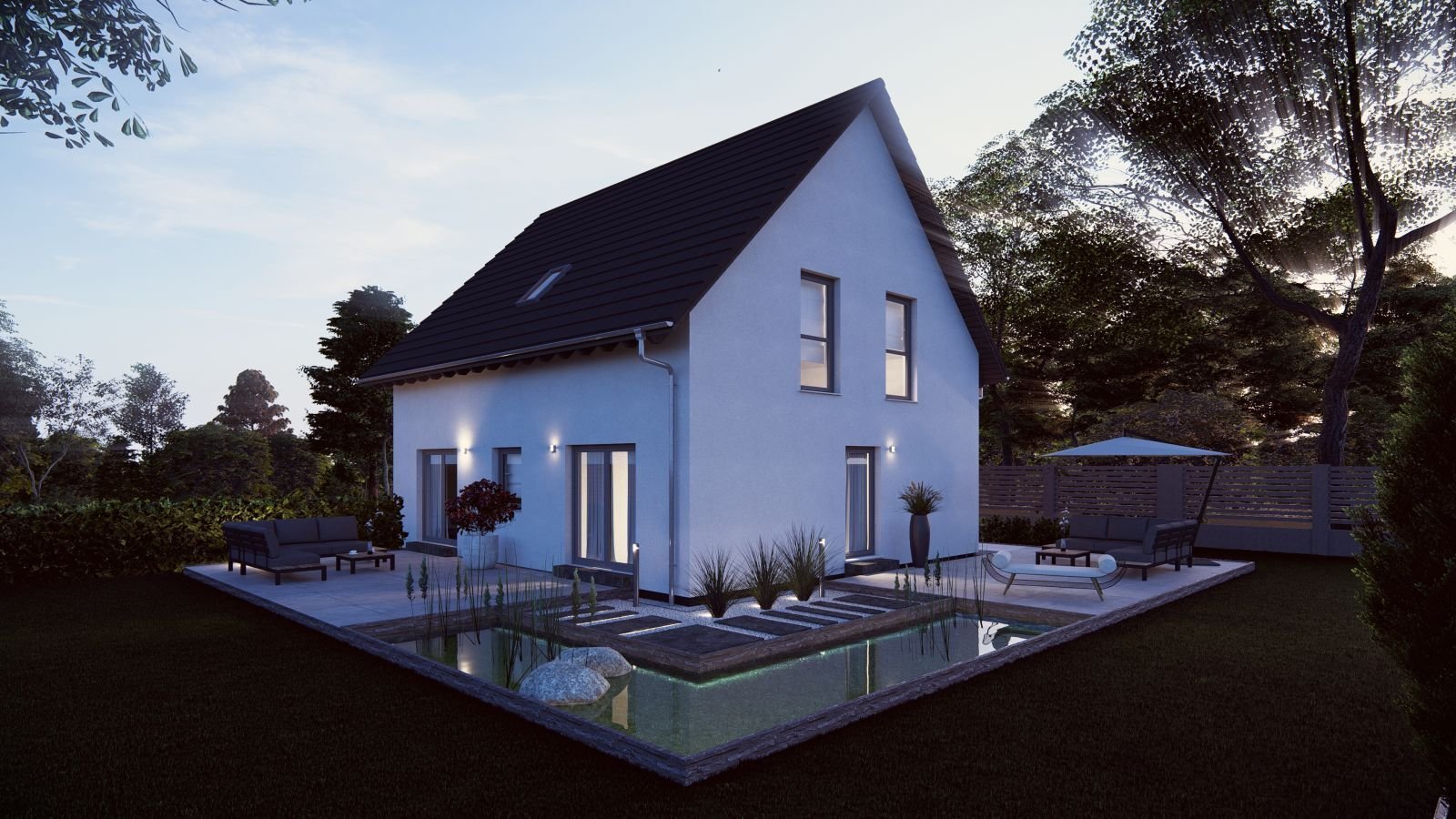 Ansicht Garten Abend Ansicht Garten Abend