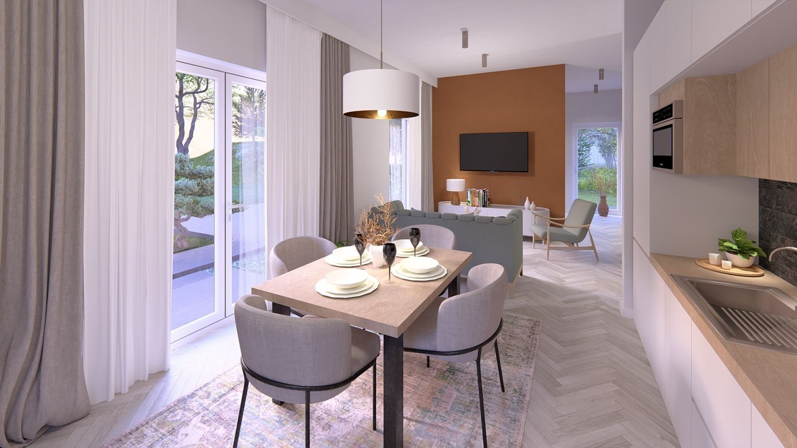 Ansicht Küche/Esszimmer Ansicht Küche/Esszimmer