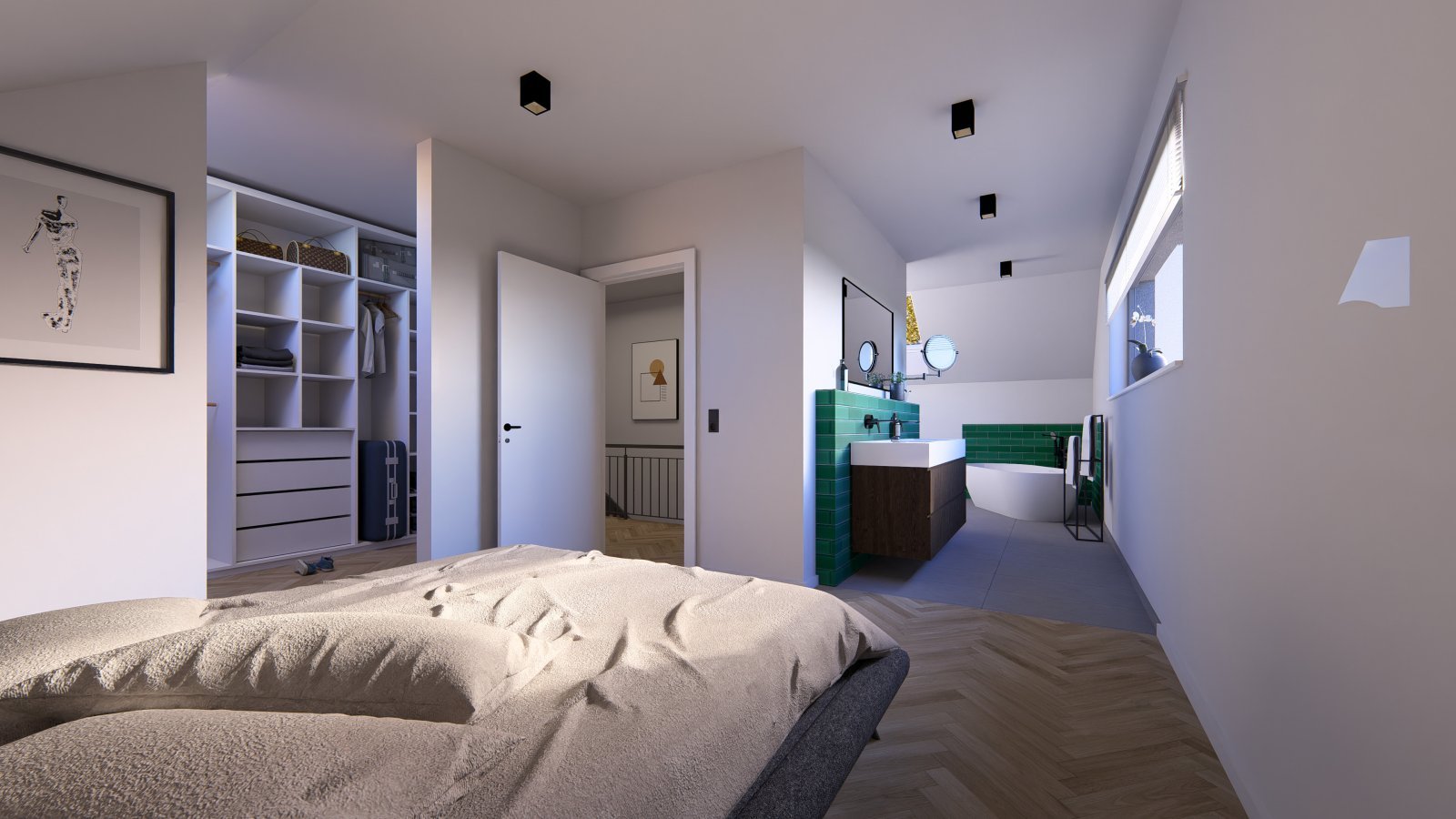 Ansicht Schlafzimmer/Badezimmer Ansicht Schlafzimmer/Badezimmer