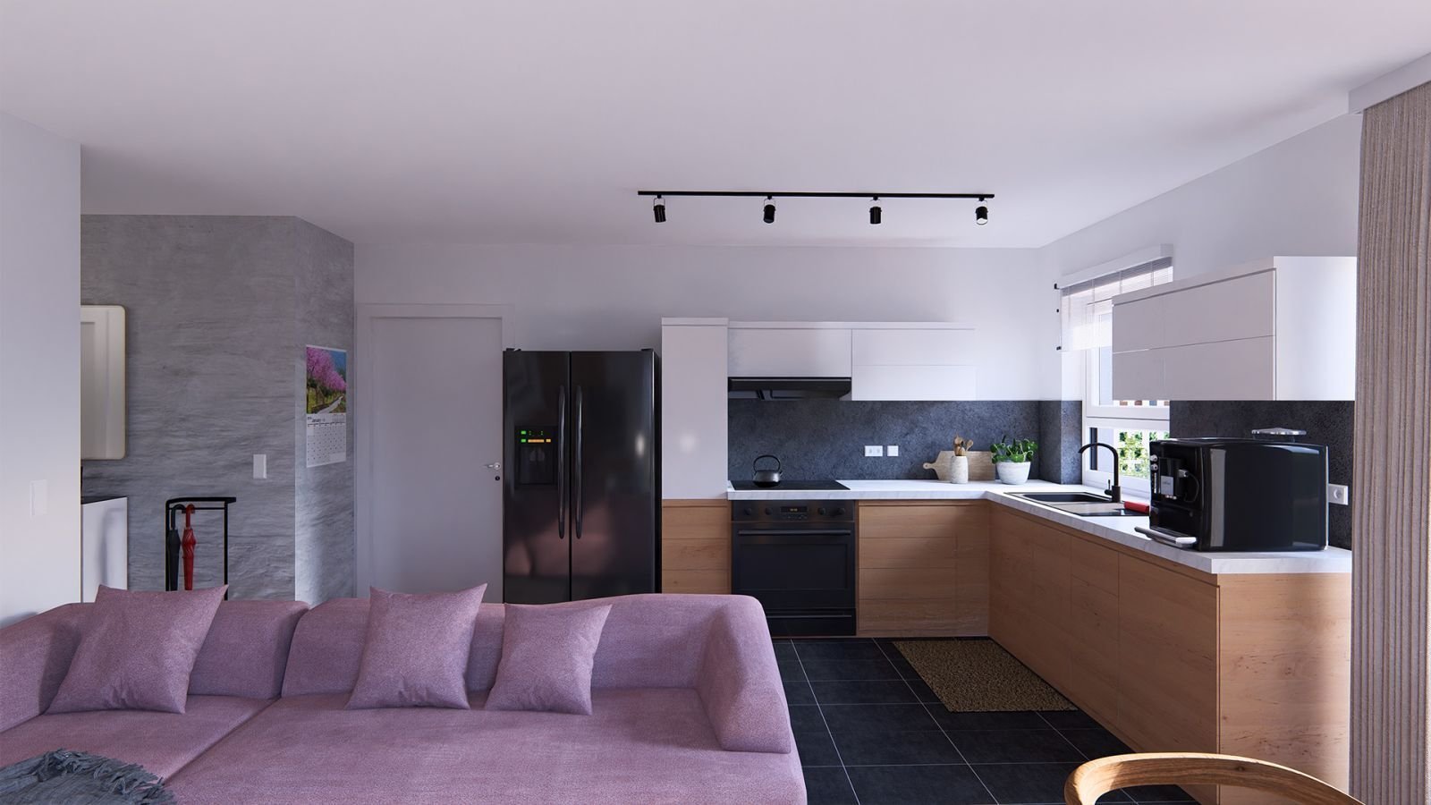 Ansicht Wohnzimmer/Küche Wohneinheit 2 Ansicht Wohnzimmer/Küche Wohneinheit 2