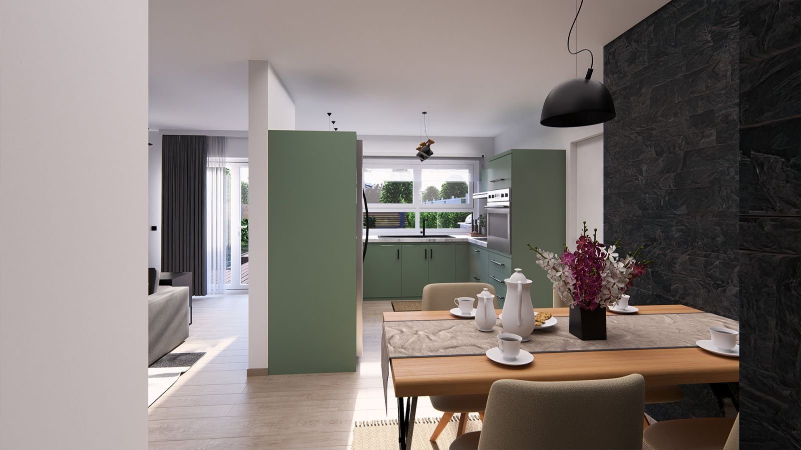 Ansicht Küche/Esszimmer Wohneinheit 1 Ansicht Küche/Esszimmer Wohneinheit 1